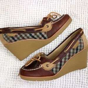 Sperry leather wedge loafers